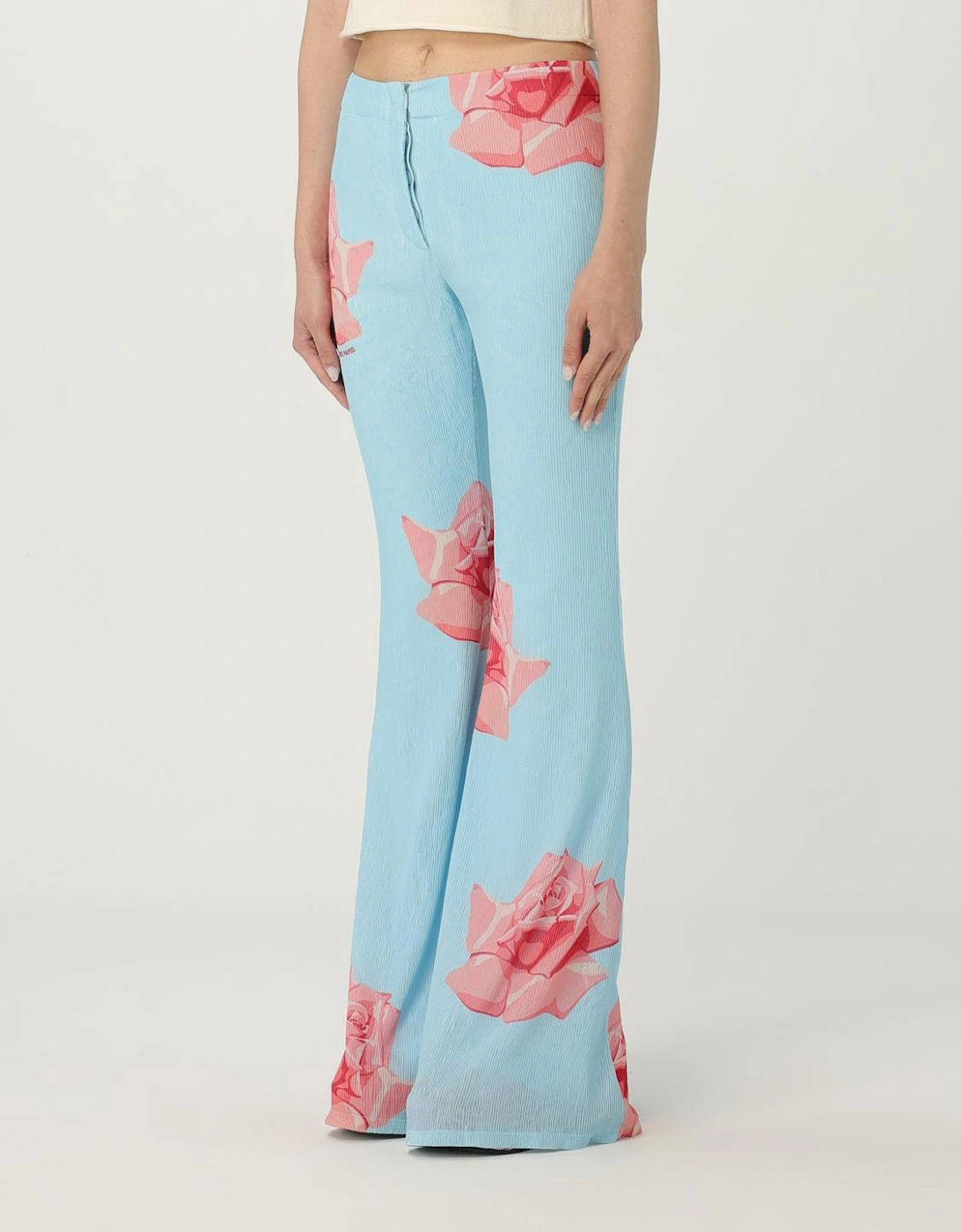 Floral WideLeg Pleated Pants