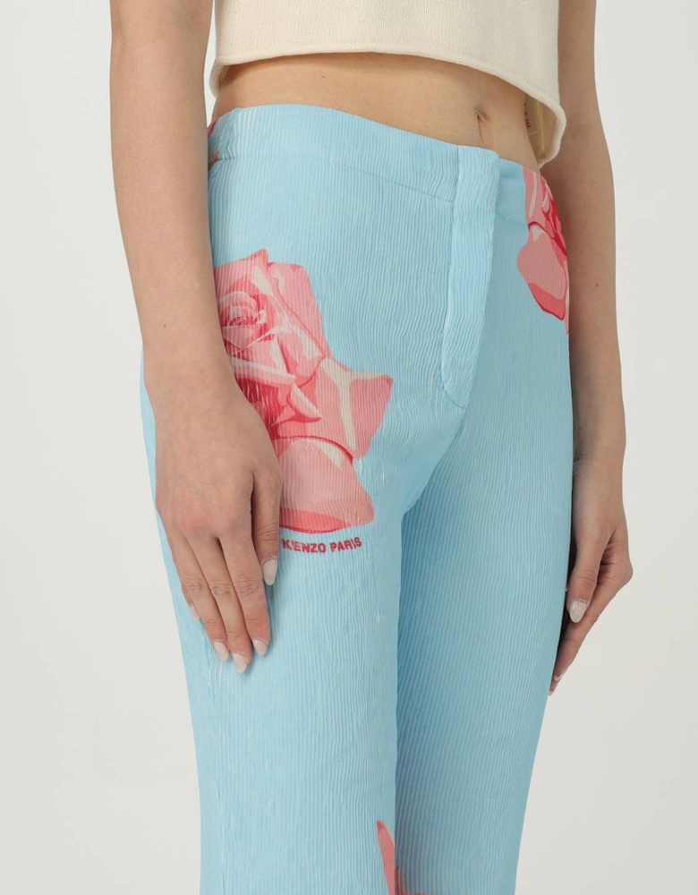 Floral WideLeg Pleated Pants
