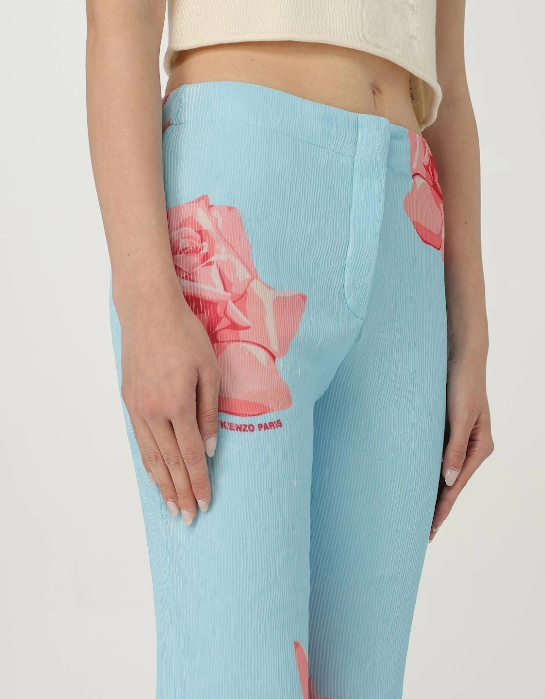 Floral WideLeg Pleated Pants