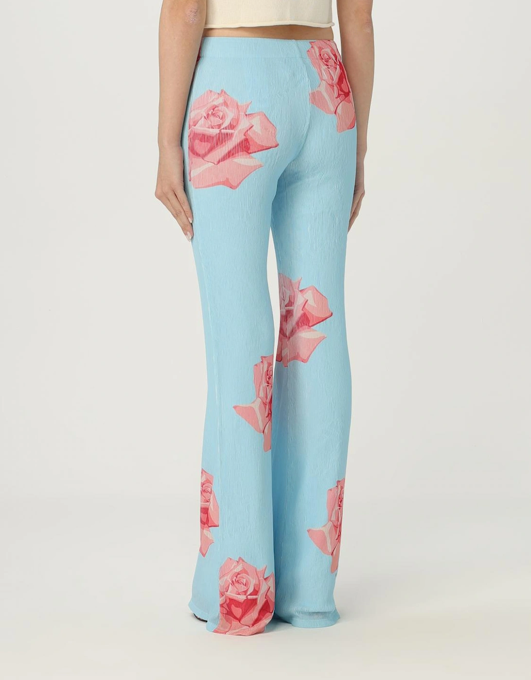 Floral WideLeg Pleated Pants