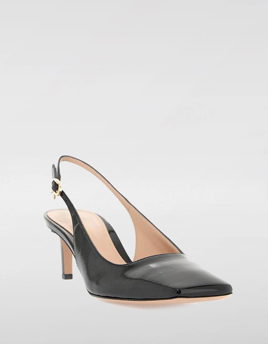 Leather Slingback Kitten Heels
