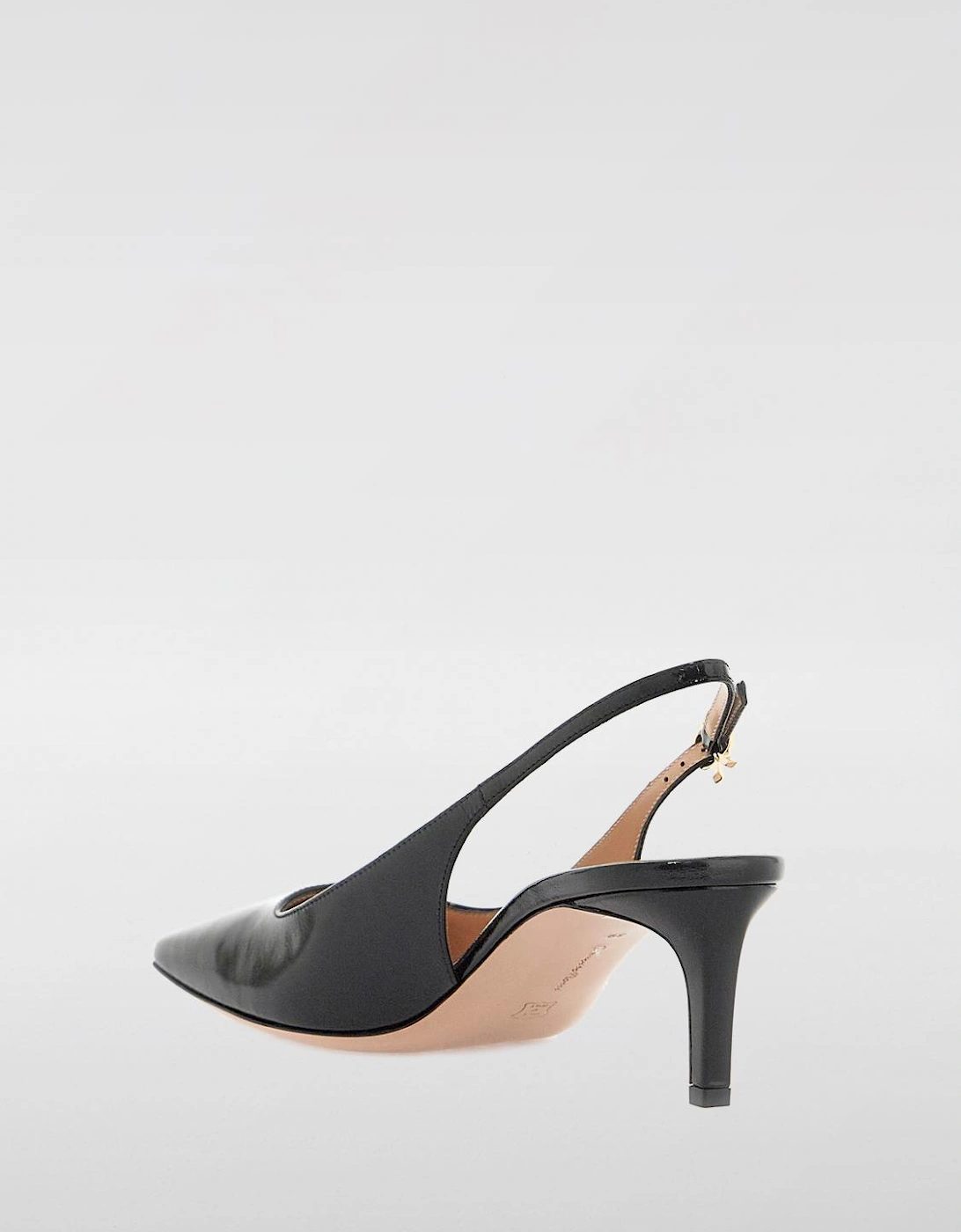 Leather Slingback Kitten Heels