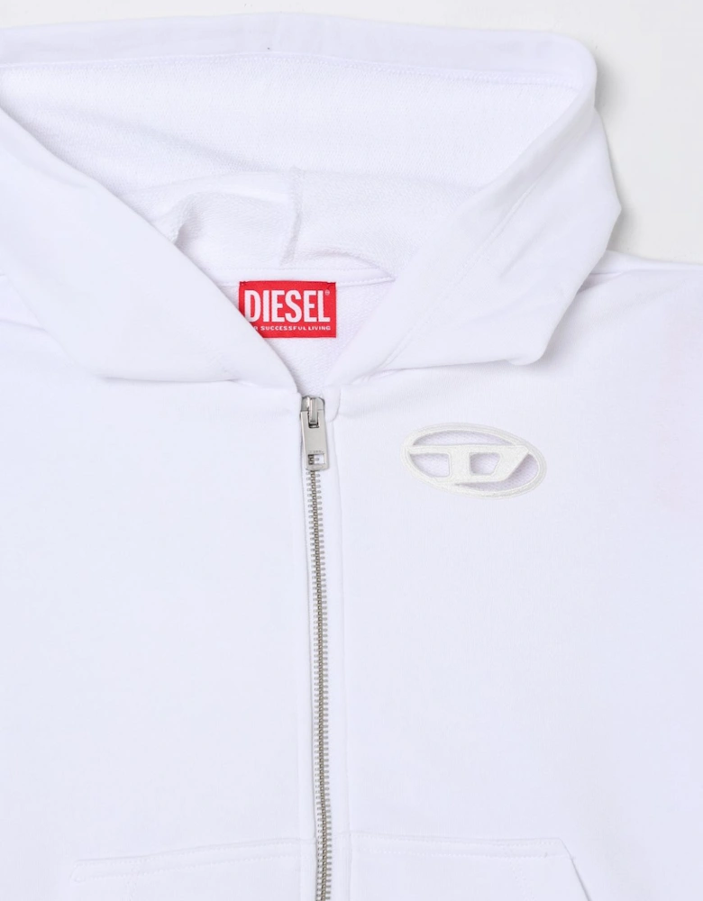 Hooded ZipUp Sweatshirt Curved Hem