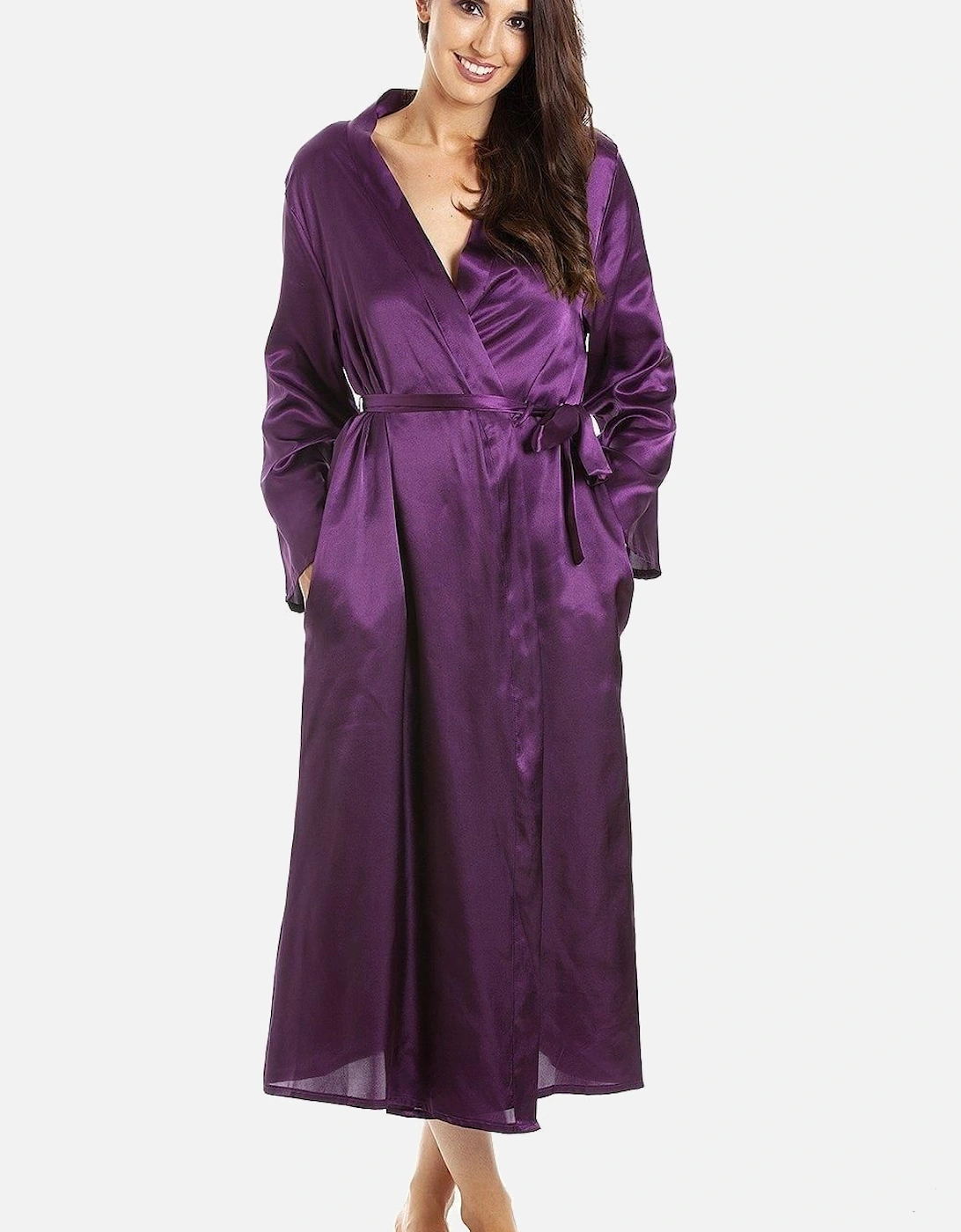 Full Length Long Sleeve Plain Satin Wrap, 2 of 1