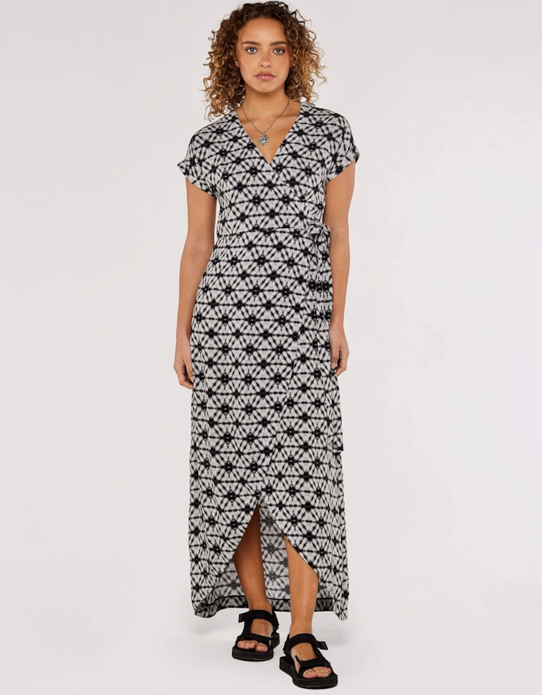 Tie-Dye Wrap Maxi Dress