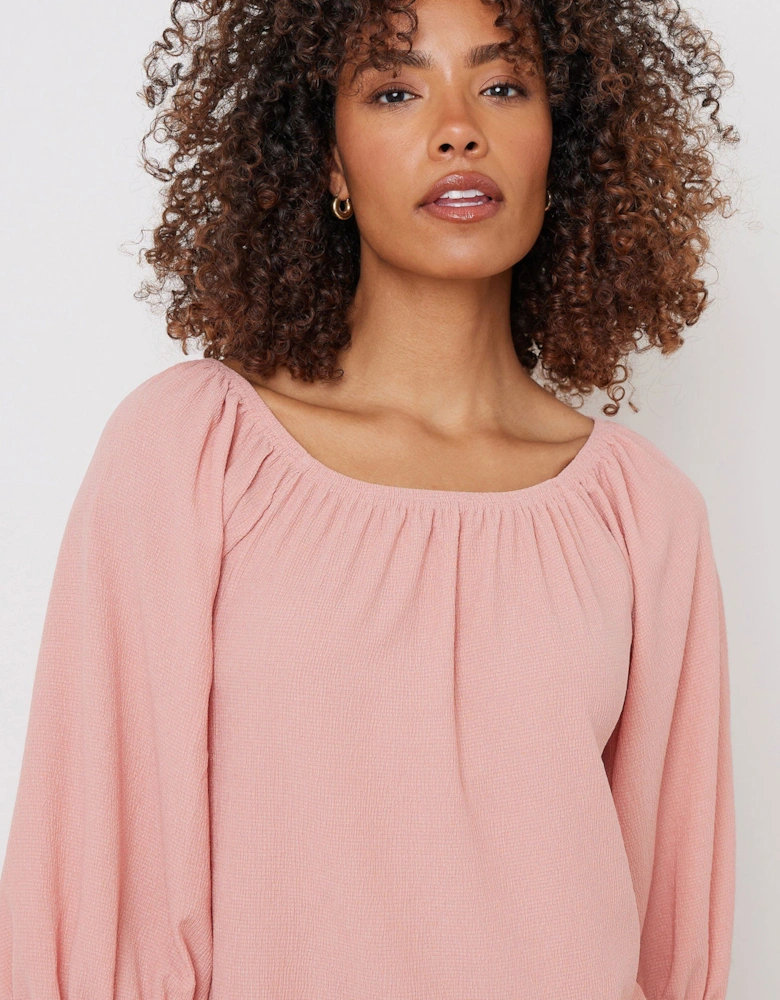 Puff Sleeve Bardot Top