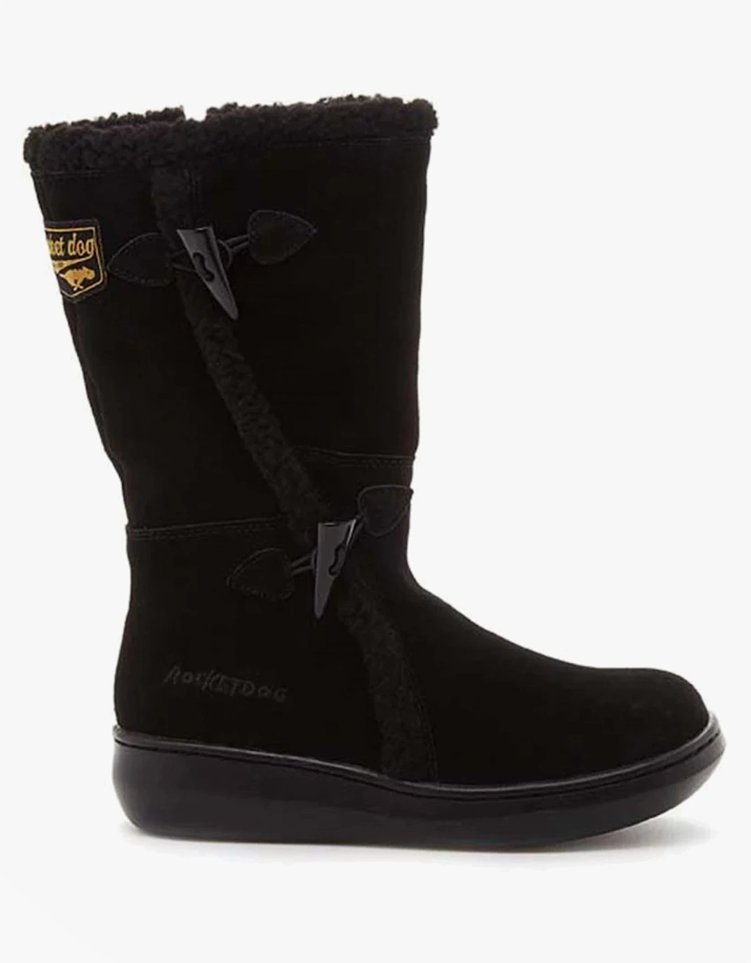 SLOPE SUEDE Womens Suede Winter Boots Black, 7 of 6