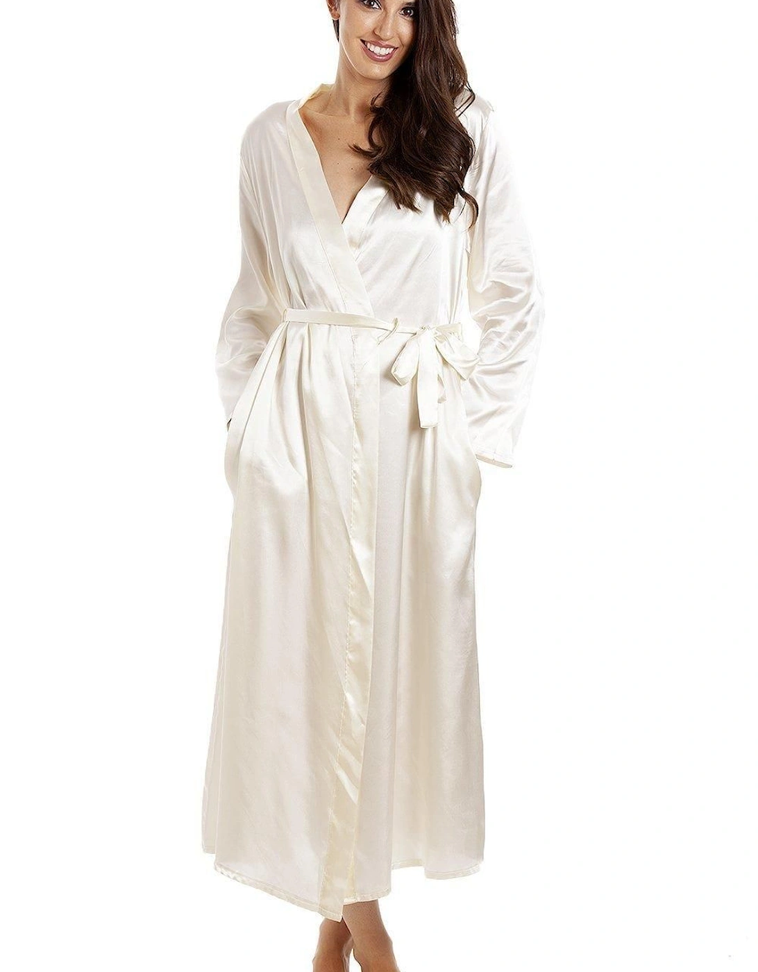 Full Length Long Sleeve Plain Satin Wrap, 2 of 1