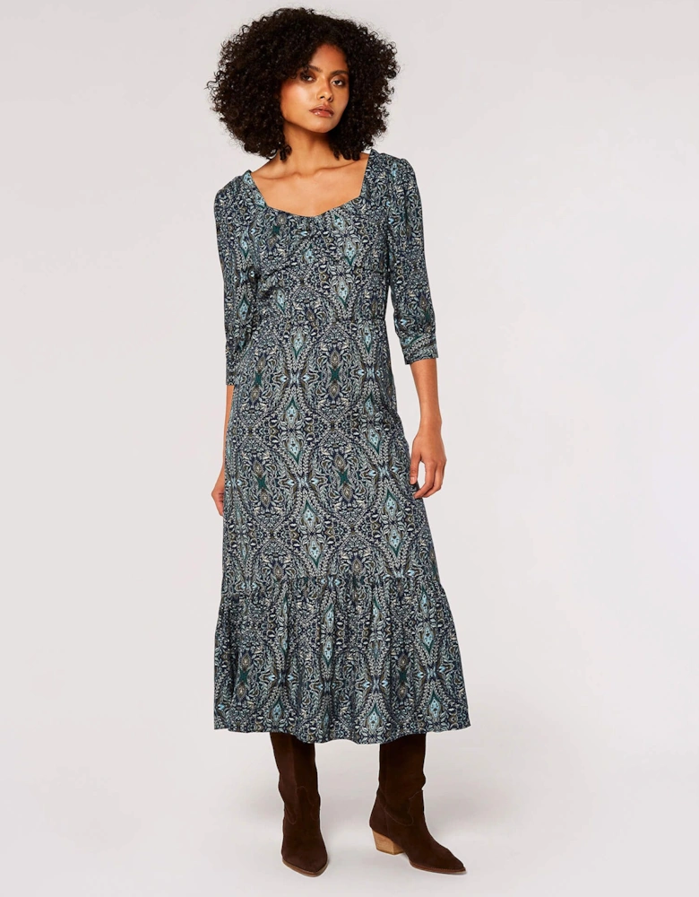 Paisley Print Midi Dress