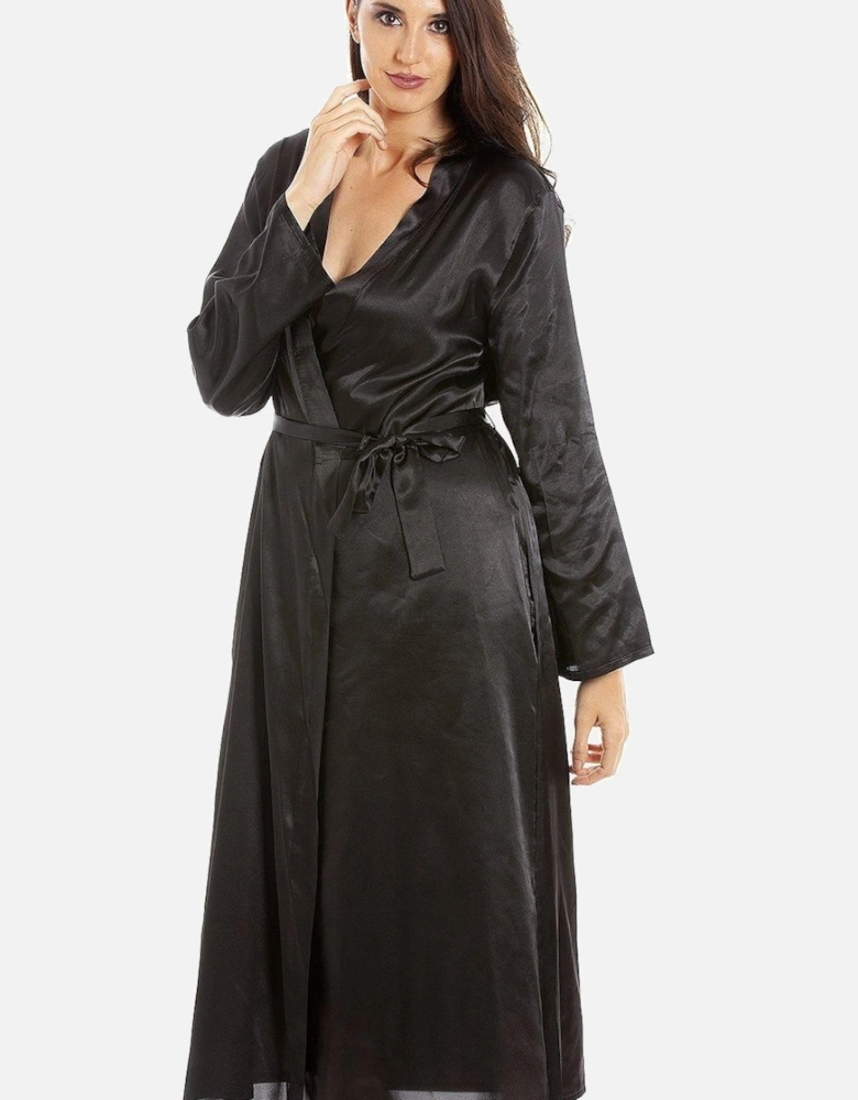 Full Length Long Sleeve Plain Satin Wrap