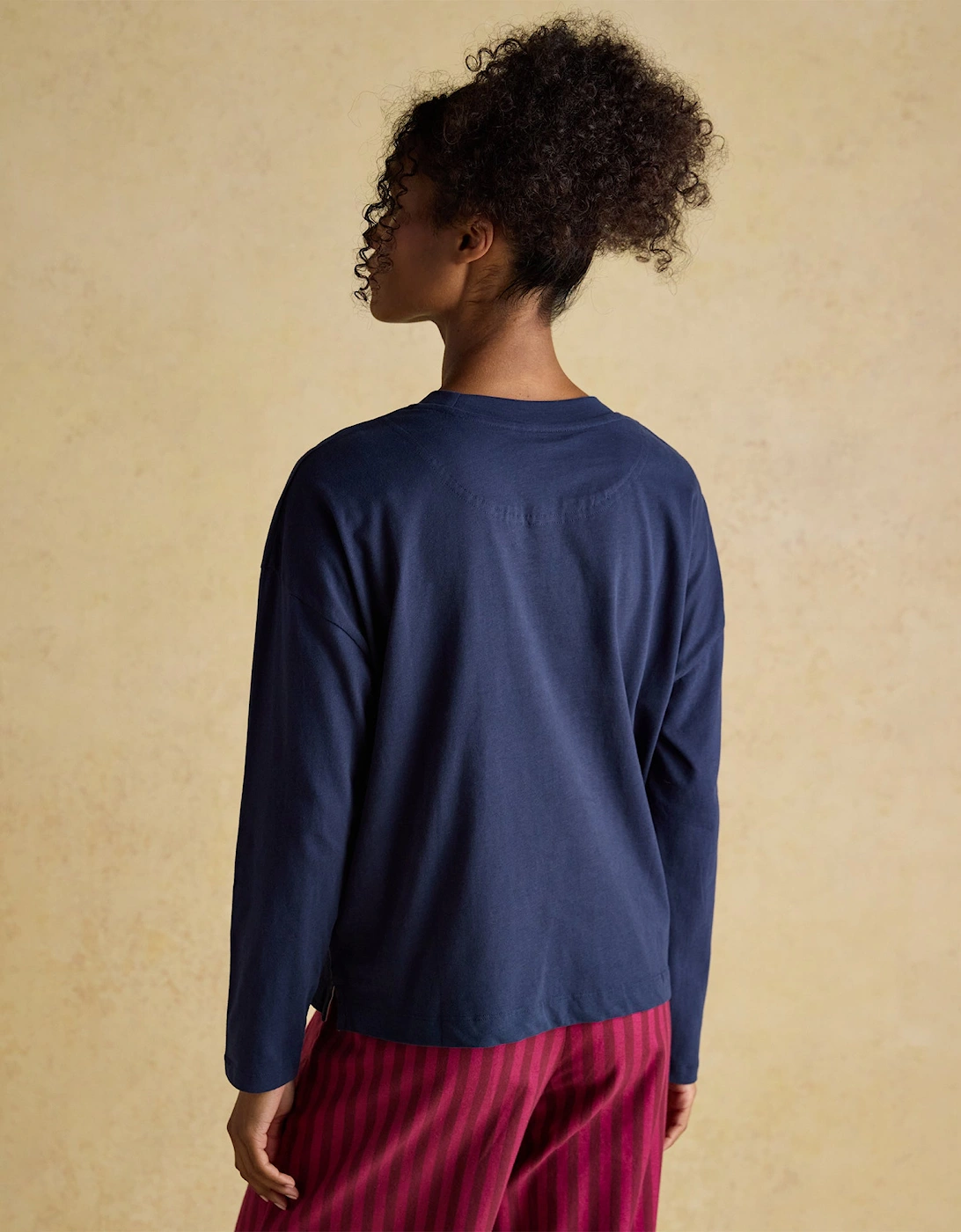 JERSEY Pyjama Top Womens Sweatshirts Navy