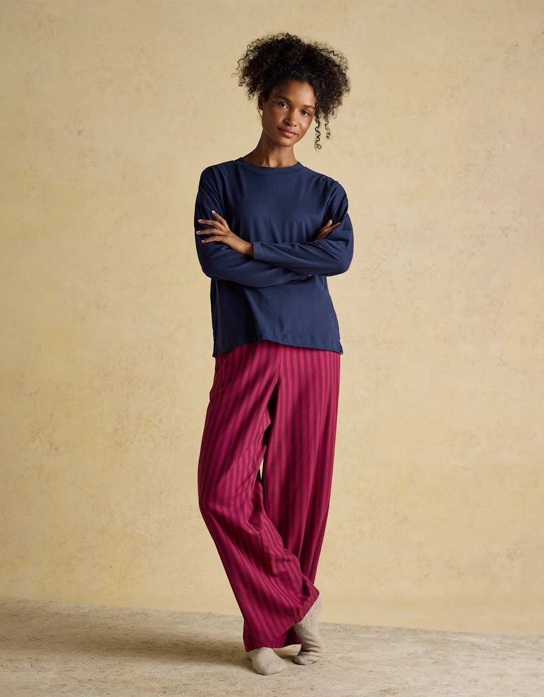 JERSEY Pyjama Top Womens Sweatshirts Navy