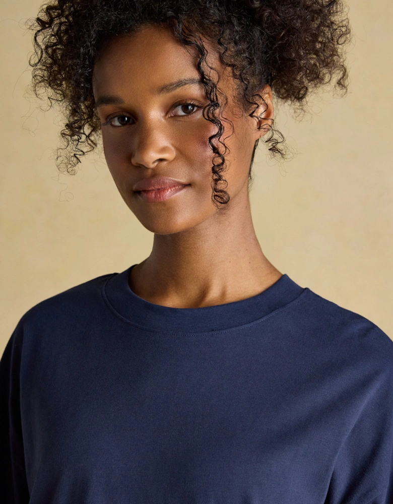 JERSEY Pyjama Top Womens Sweatshirts Navy