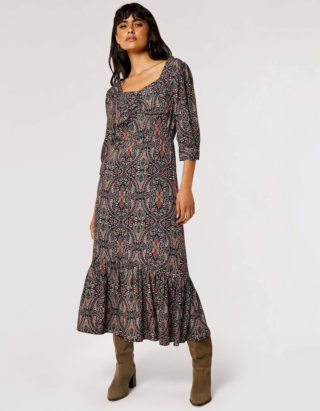 Paisley Print Midi Dress, 2 of 1