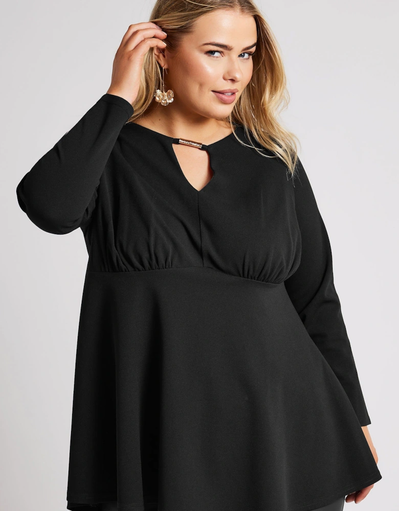 Keyhole Peplum Top