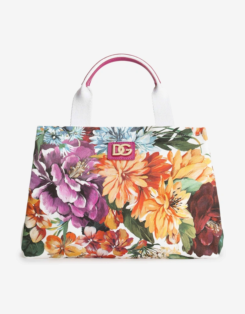 Girls Floral Canvas Handbag in Multicolour (26cm)