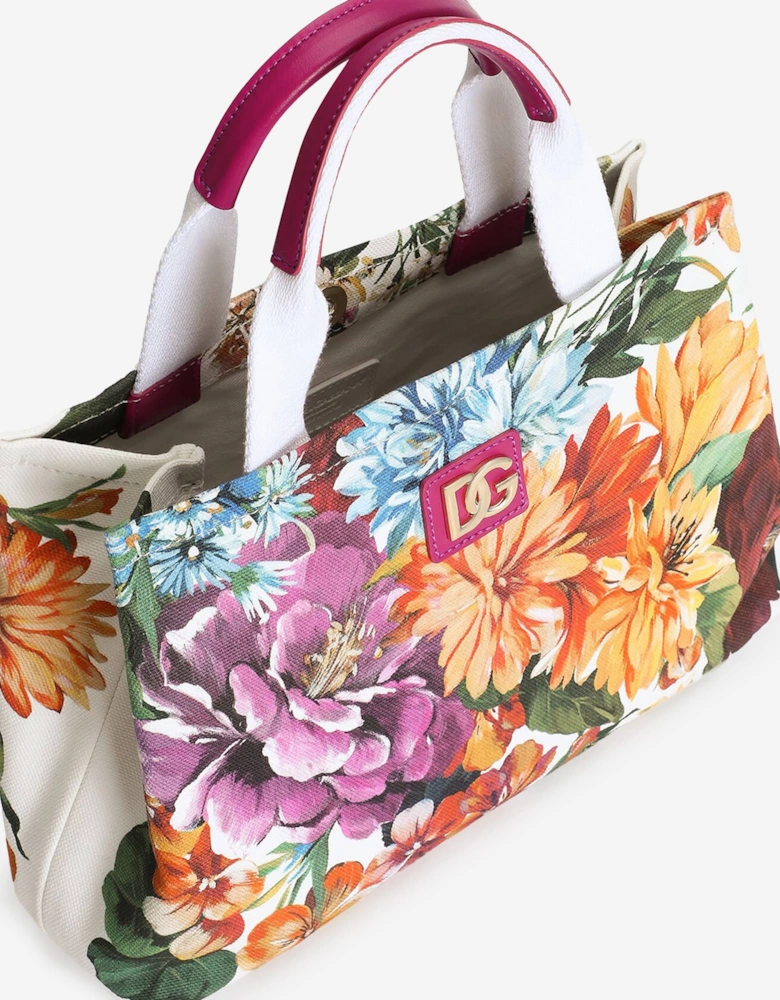 Girls Floral Canvas Handbag in Multicolour (26cm)