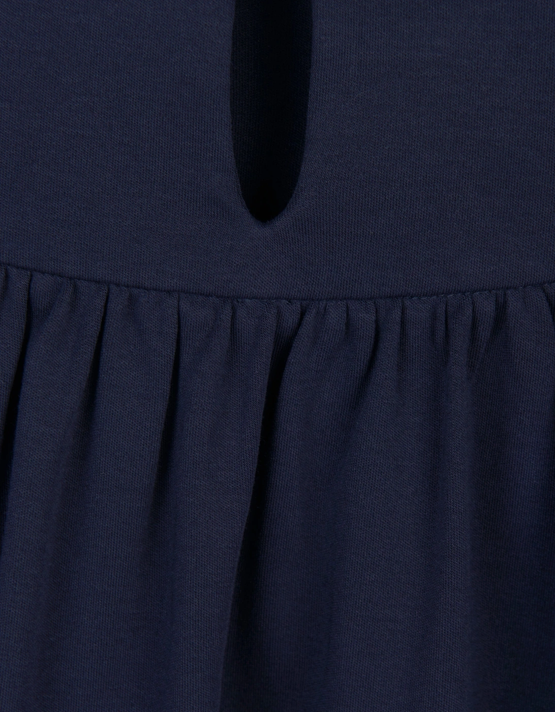 Girls Cotton Ruffle Dress in Navy