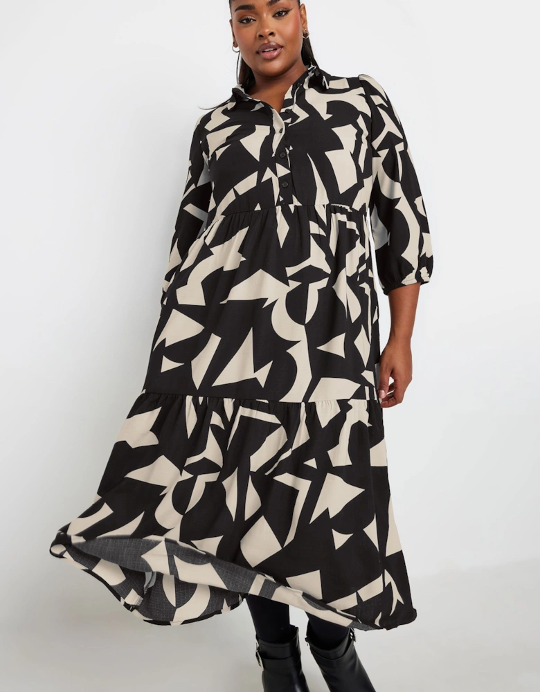 Abstract Shirt Dress