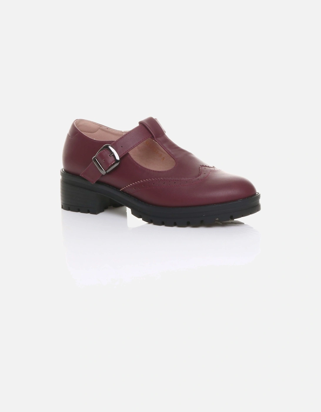 Mid  Heel Chunky Brogues Buckled T-Bar  Mary Janes, 2 of 1