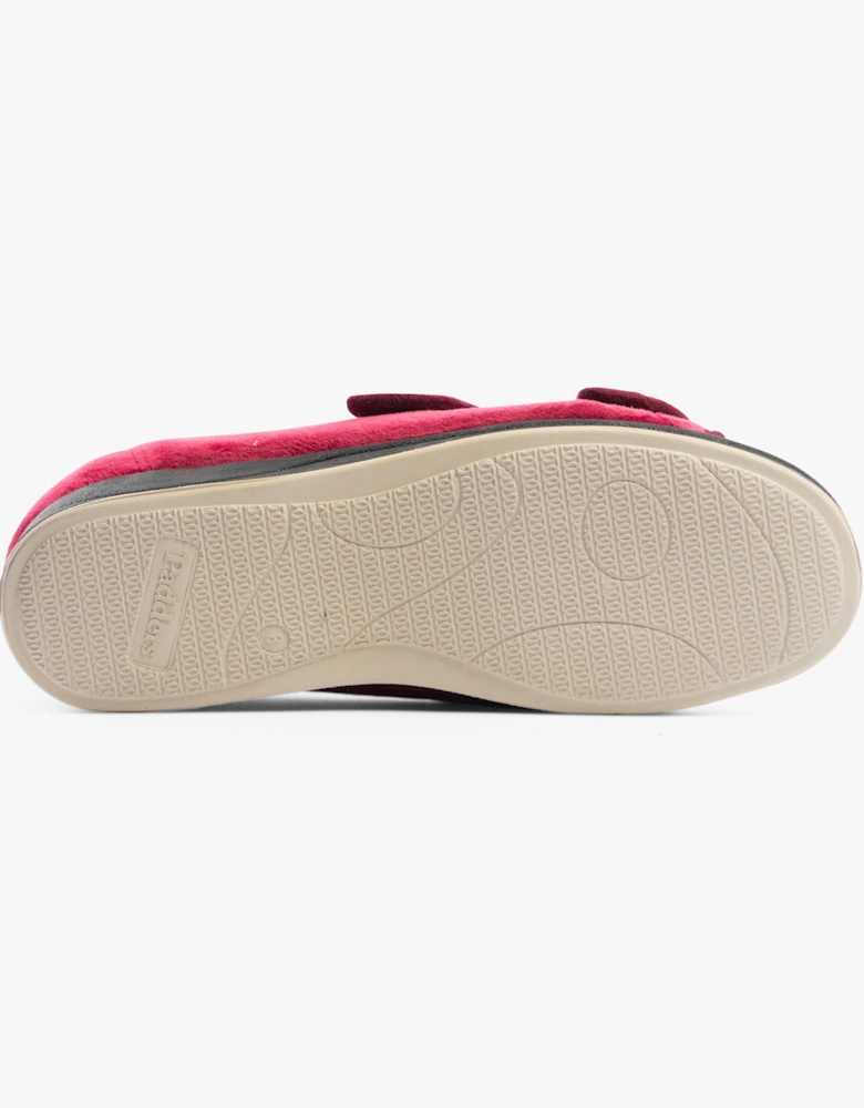 LYDIA X Womens (6E Fit) Touch Fasten Slippers Winter Red