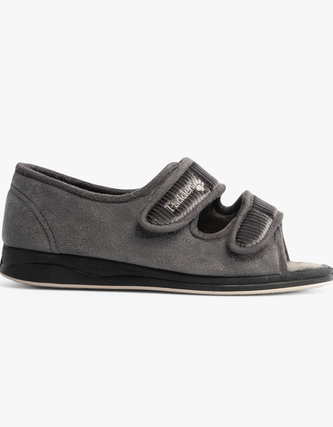 LYDIA X Womens (6E Fit) Touch Fasten Slippers Grey, 6 of 5