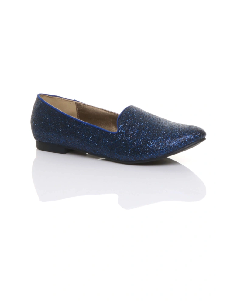 Flat Flat Heel Glitter  Loafers