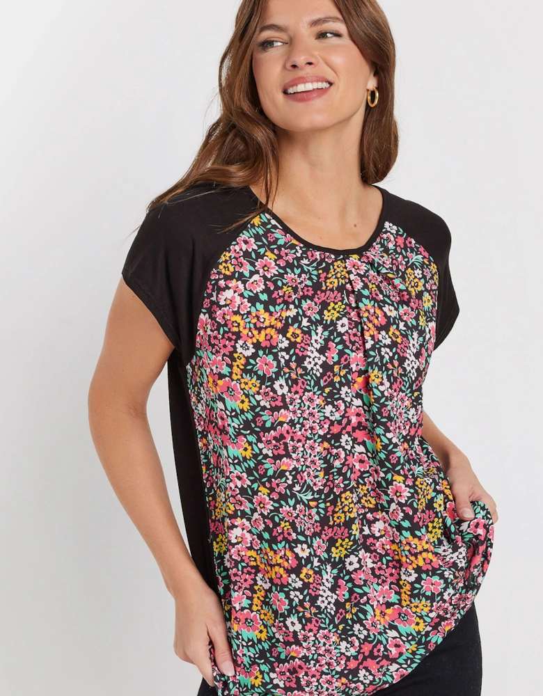 Floral Print Short Sleeve Top