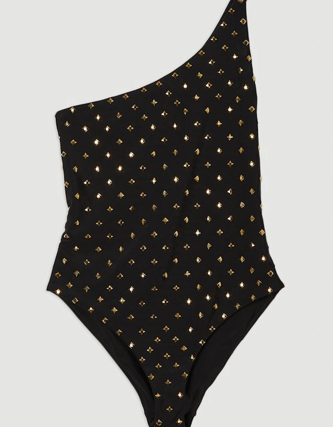 Stud One Shoulder Swimsuit