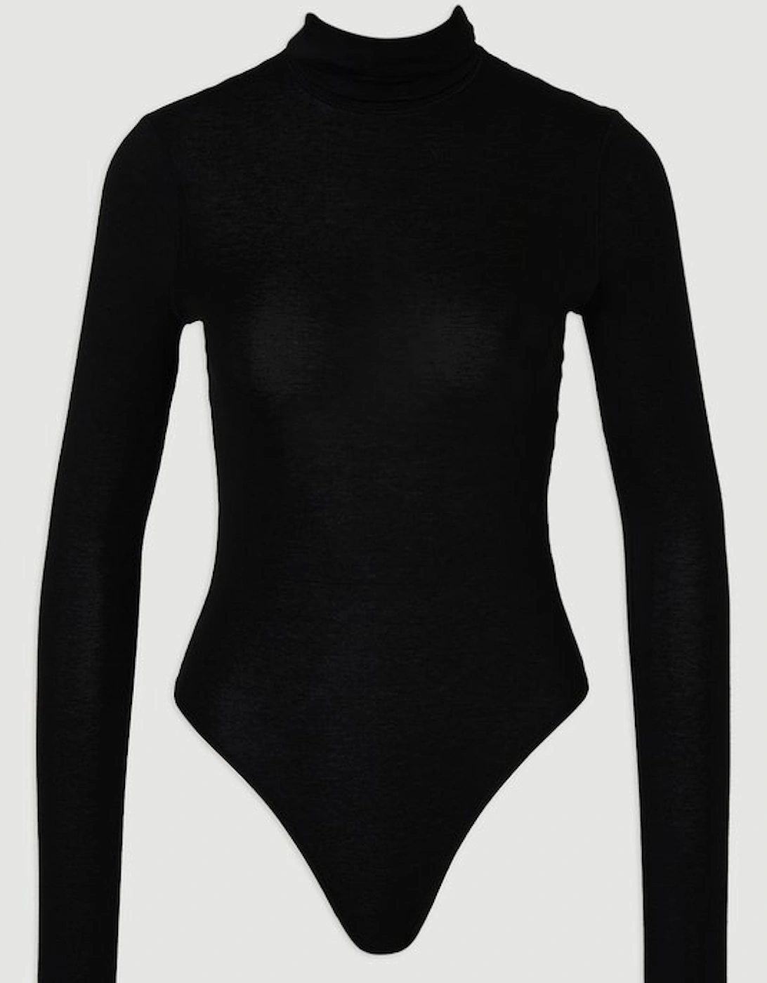 Wool Blend High Neck Long Sleeve Bodysuit