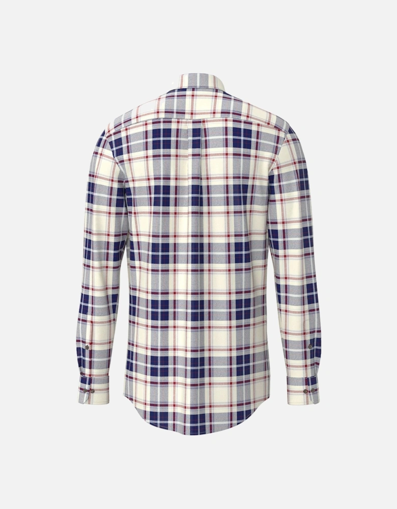 Fynch-Hatton Long Sleeve Checked Shirt Garnet Red