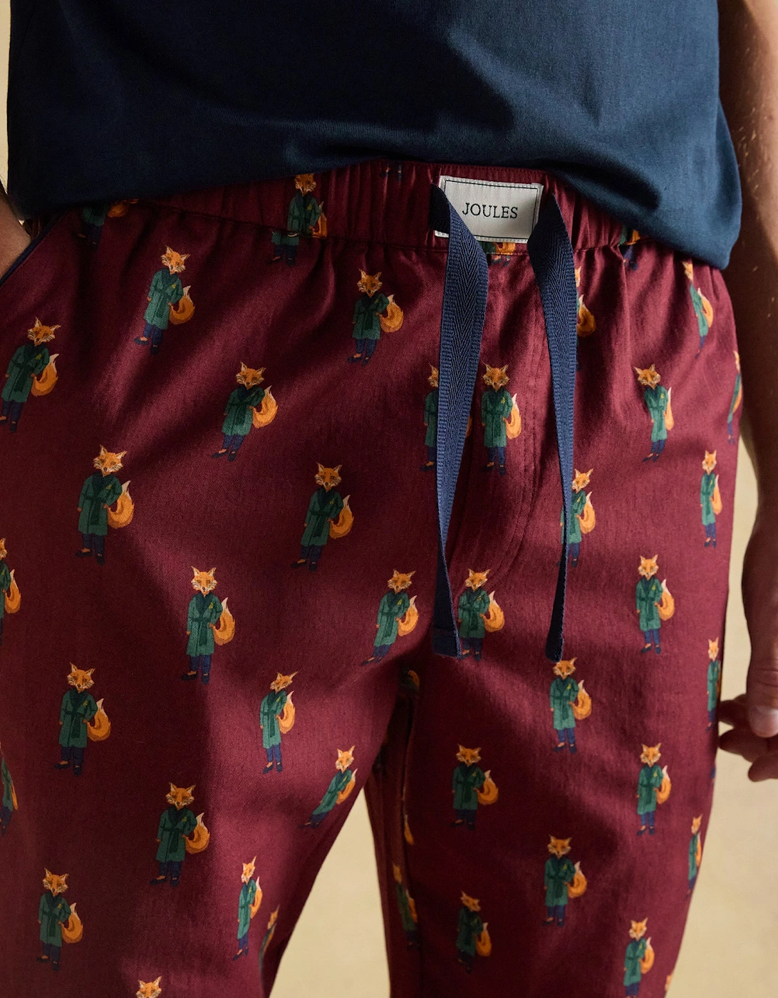 DOZER Mens Pyjama Trousers Burgundy Red
