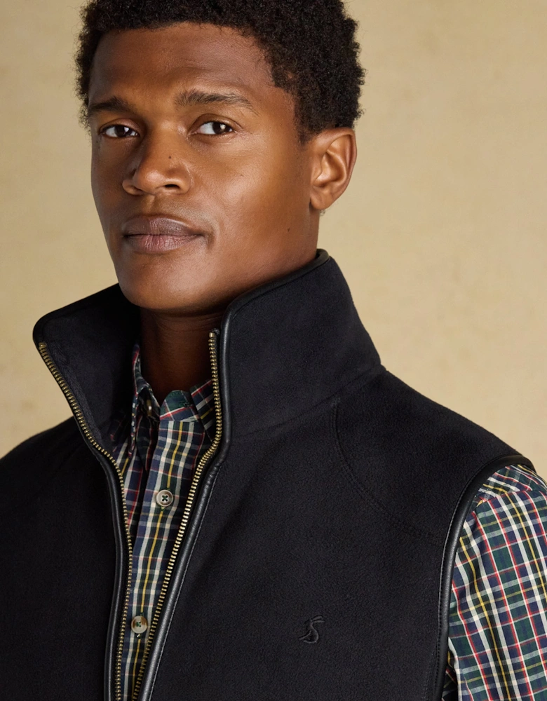 HERITAGE FLEECE Mens Gilet Black