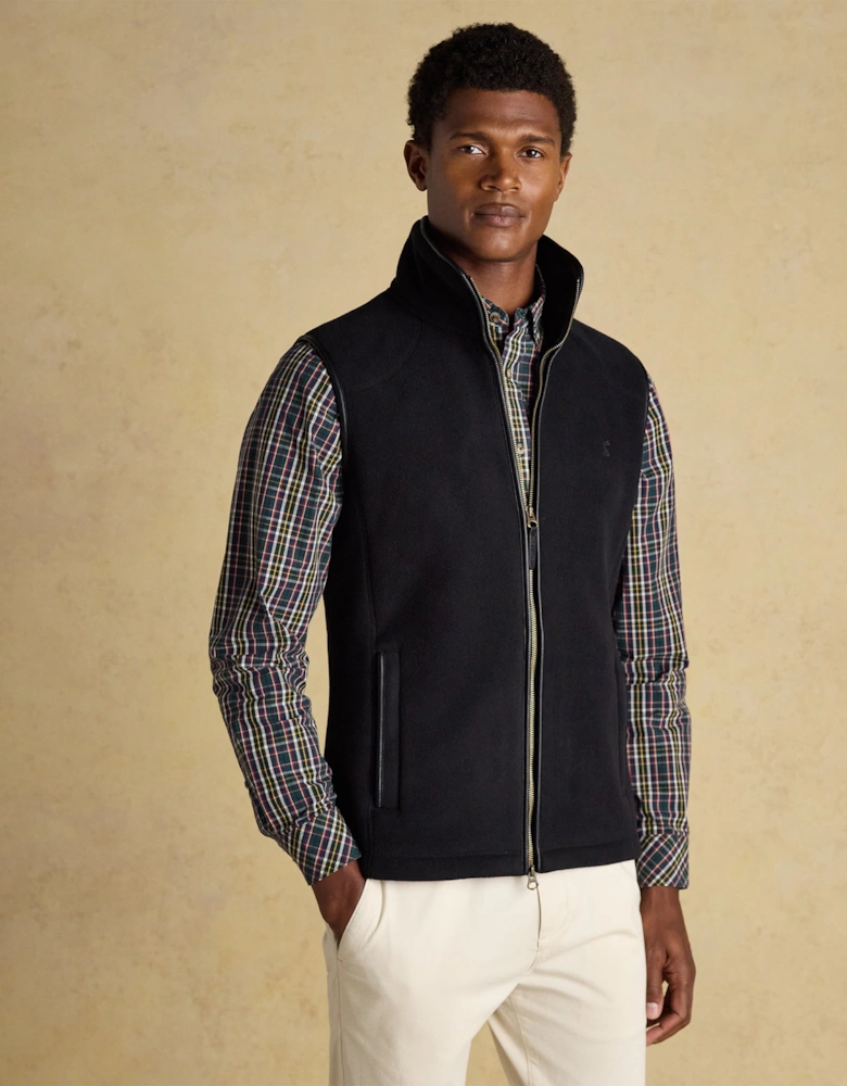 HERITAGE FLEECE Mens Gilet Black
