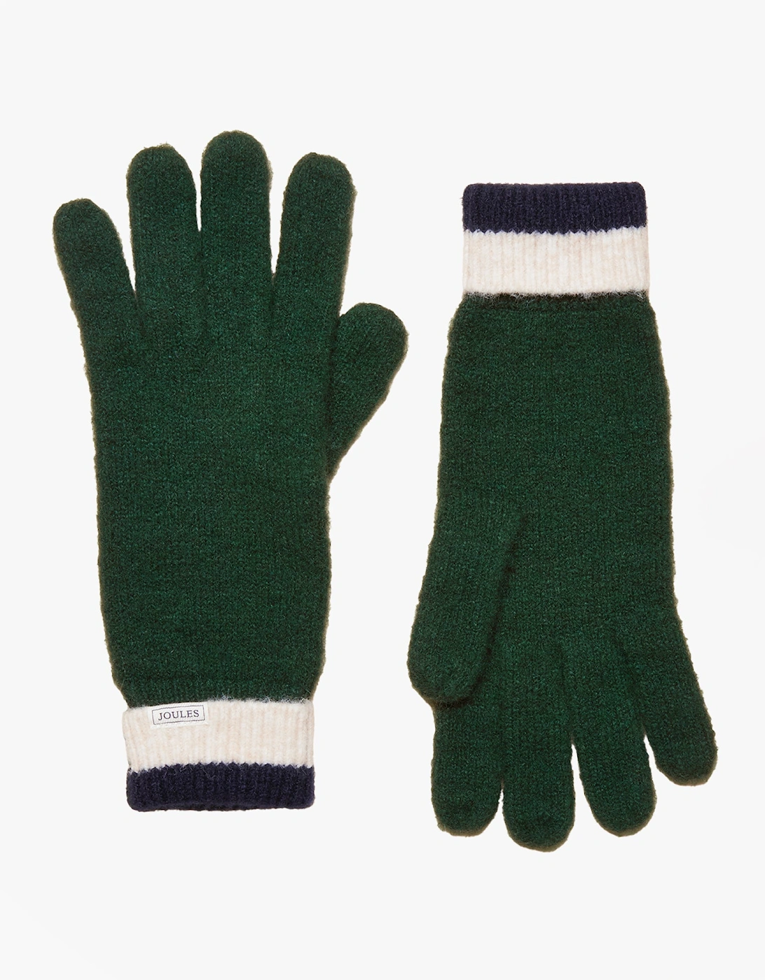 Joules Women's Green Popley Stripe Gloves /Navy - Size: M/L