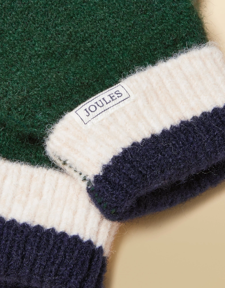 POPLEY STRIPE Womens Gloves Green/Navy