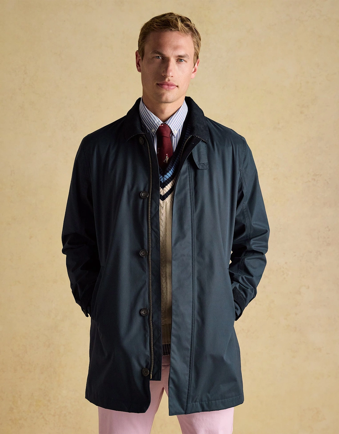 SANDFORD Navy Blue Waterproof Raincoat Navy