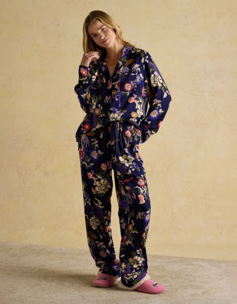 ALMA Womens Pyjama Set Navy Floral
