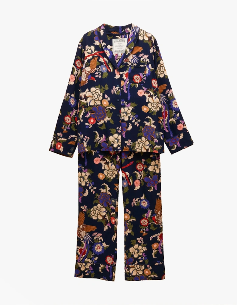 ALMA Womens Pyjama Set Navy Floral