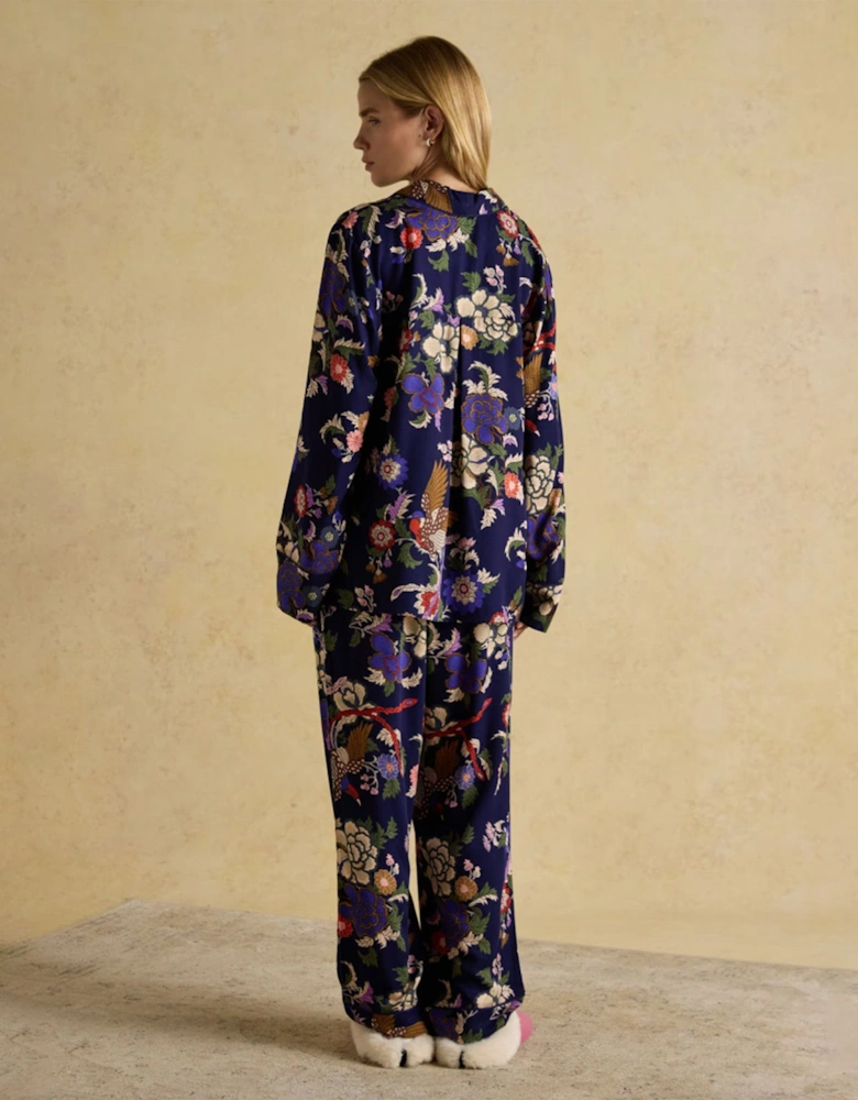 ALMA Womens Pyjama Set Navy Floral