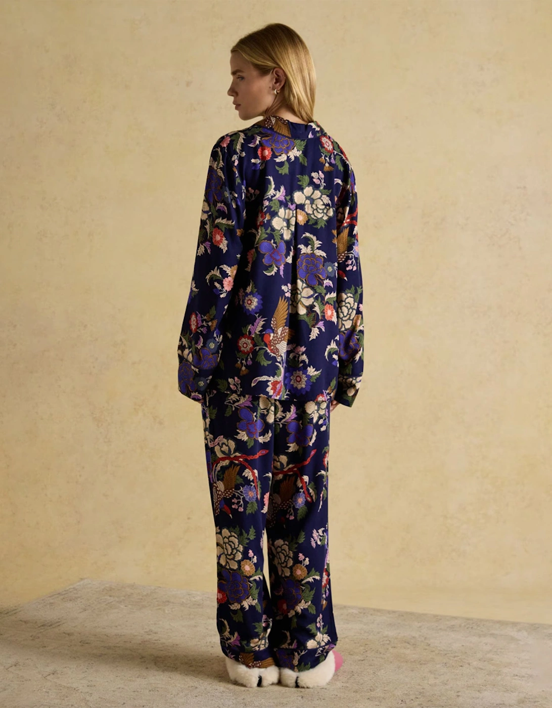 ALMA Womens Pyjama Set Navy Floral, 7 of 6