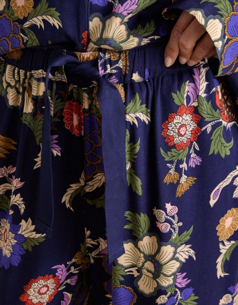 ALMA Womens Pyjama Set Navy Floral