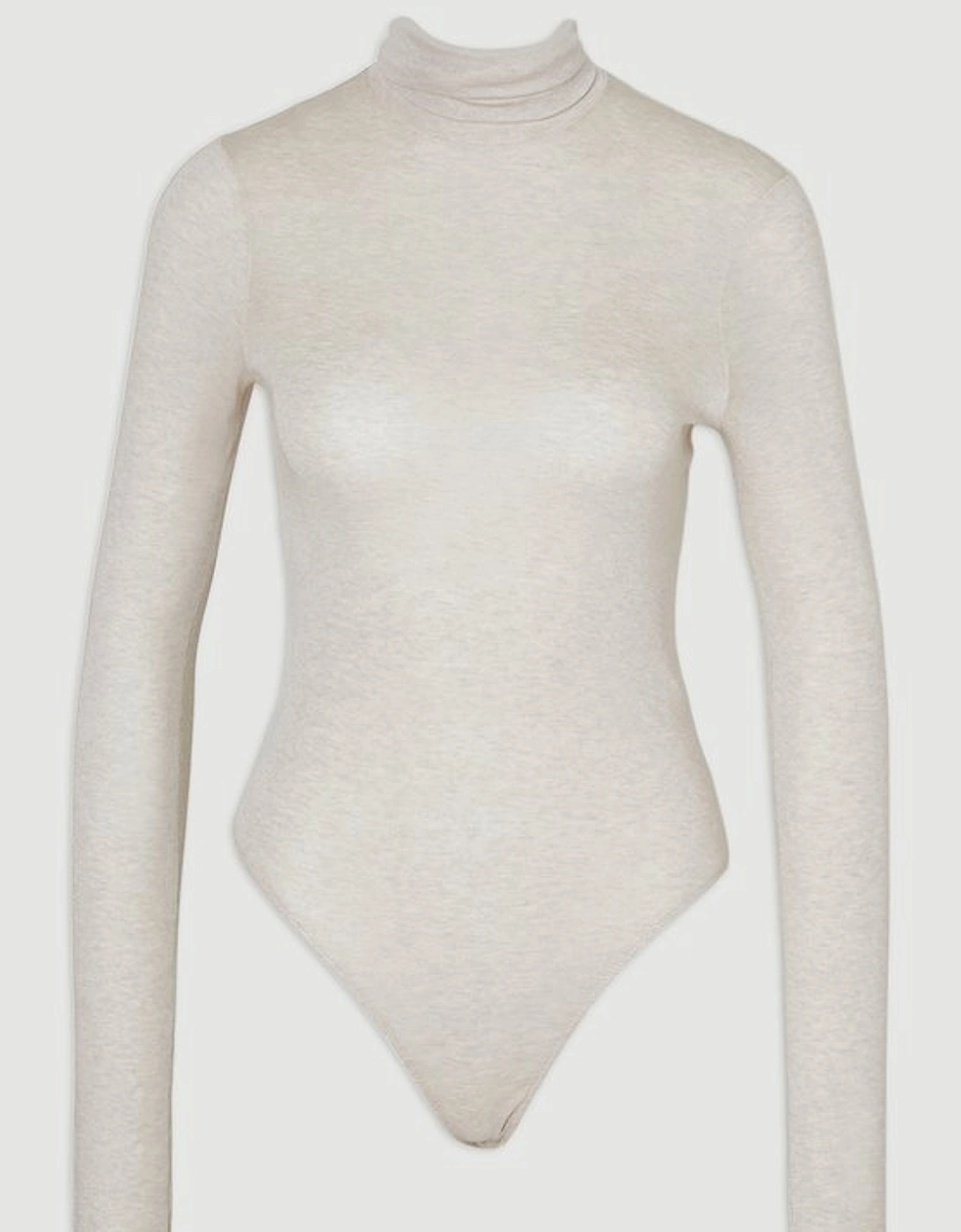 Wool Blend High Neck Long Sleeve Bodysuit