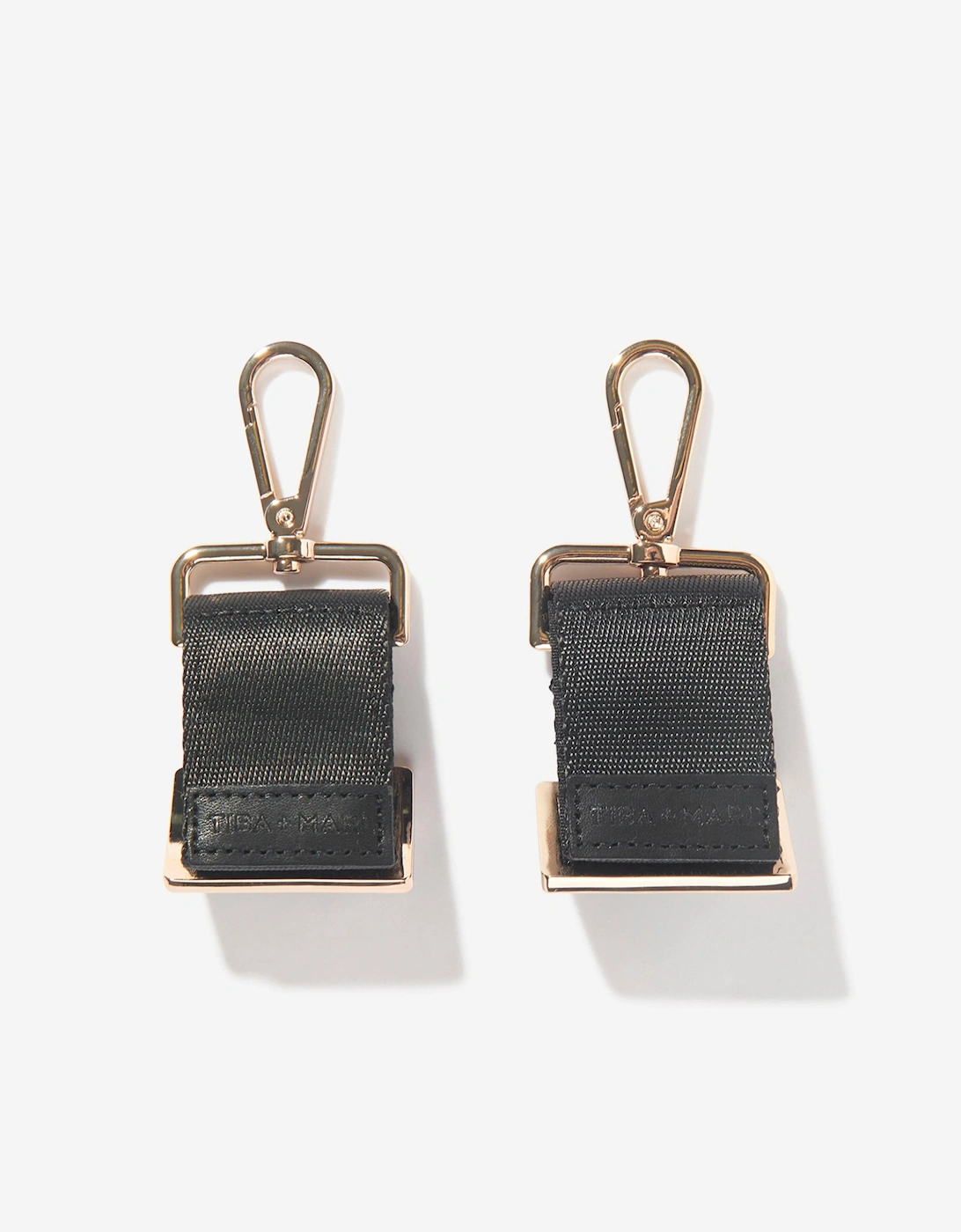 Baby Stroller Clips in Black/Gold