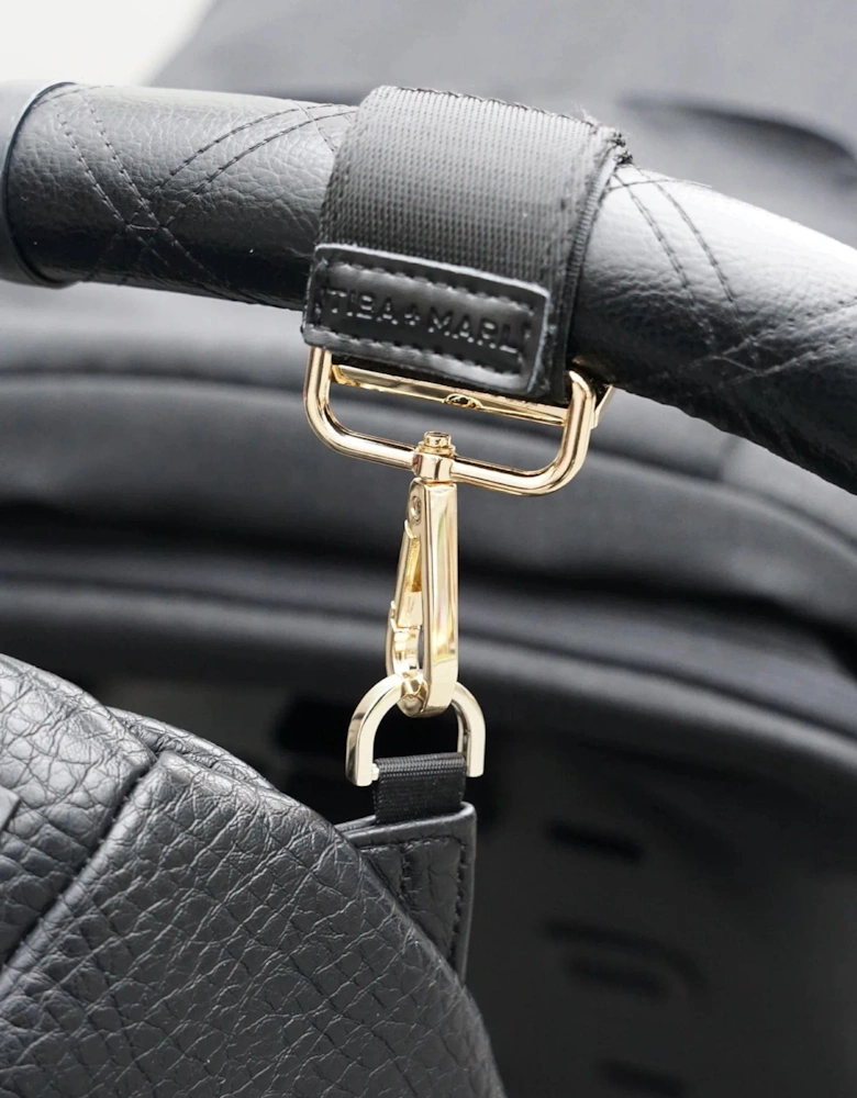 Baby Stroller Clips in Black/Gold