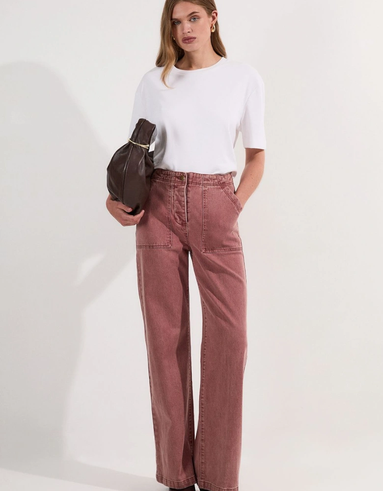 Coloured Denim Straight Leg Jean
