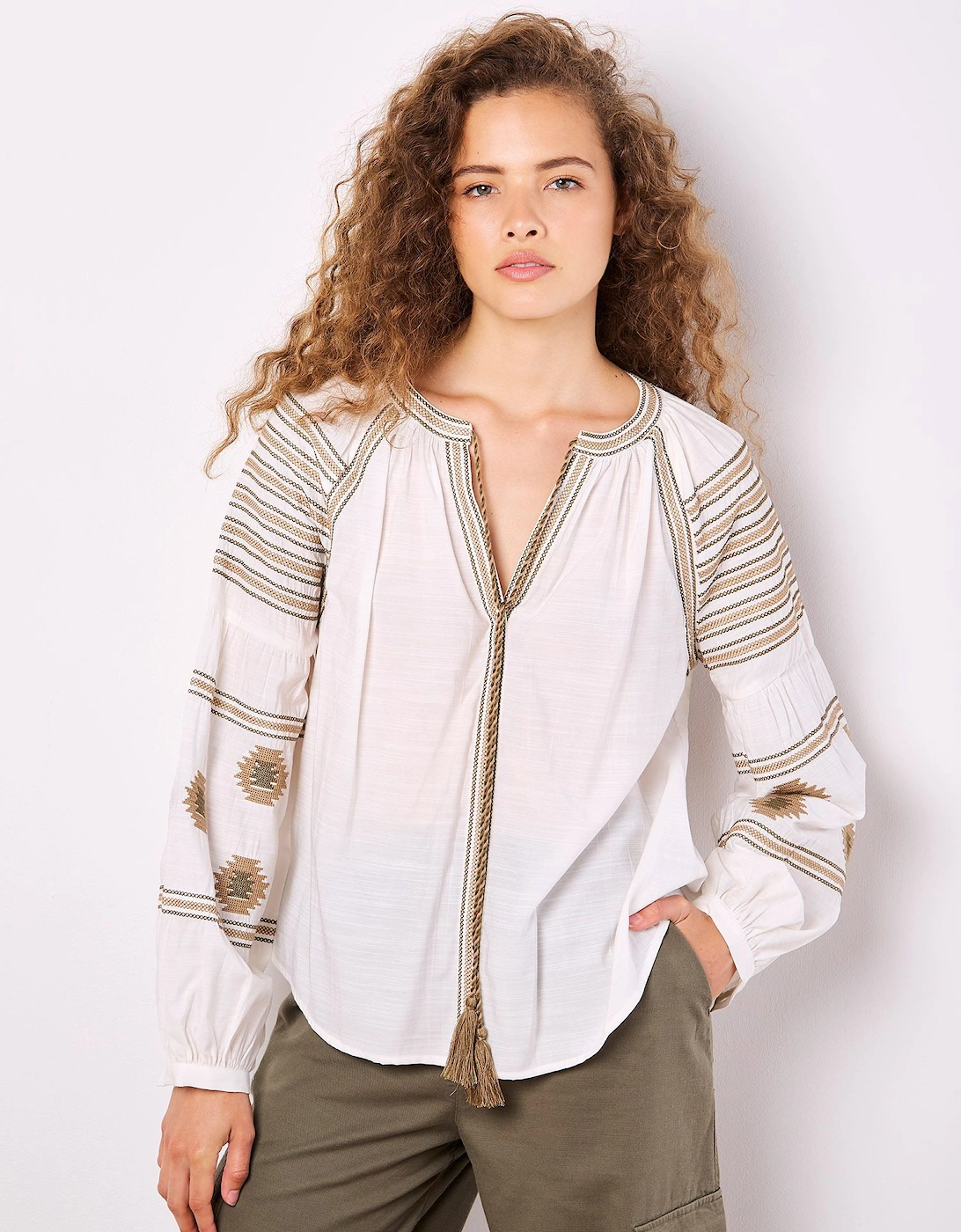 Aztec Embroidered Blouse, 2 of 1