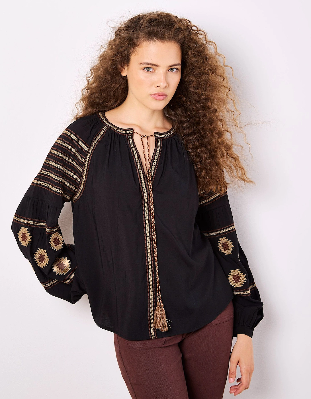 Aztec Embroidered Blouse, 2 of 1