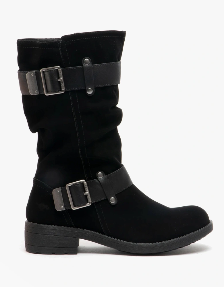 TRUMBLE ONTARIO Womens Biker Boots Black