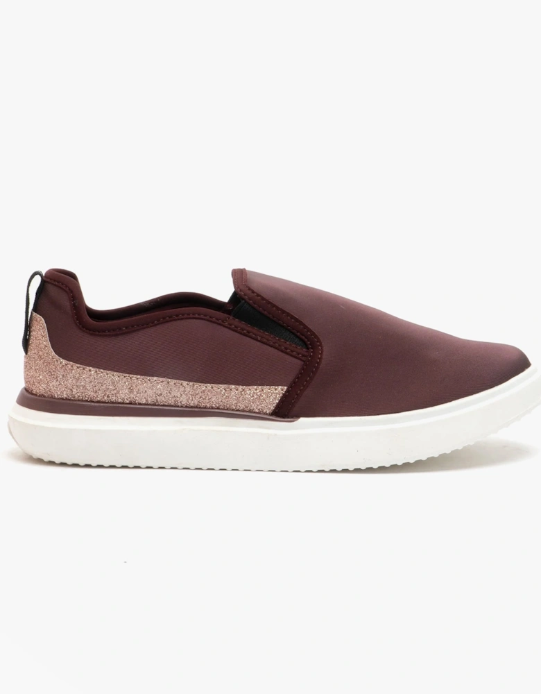 BECKI Womens Slip On Trainers Oxblood